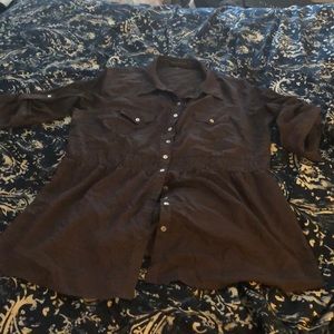Gray button down tunic